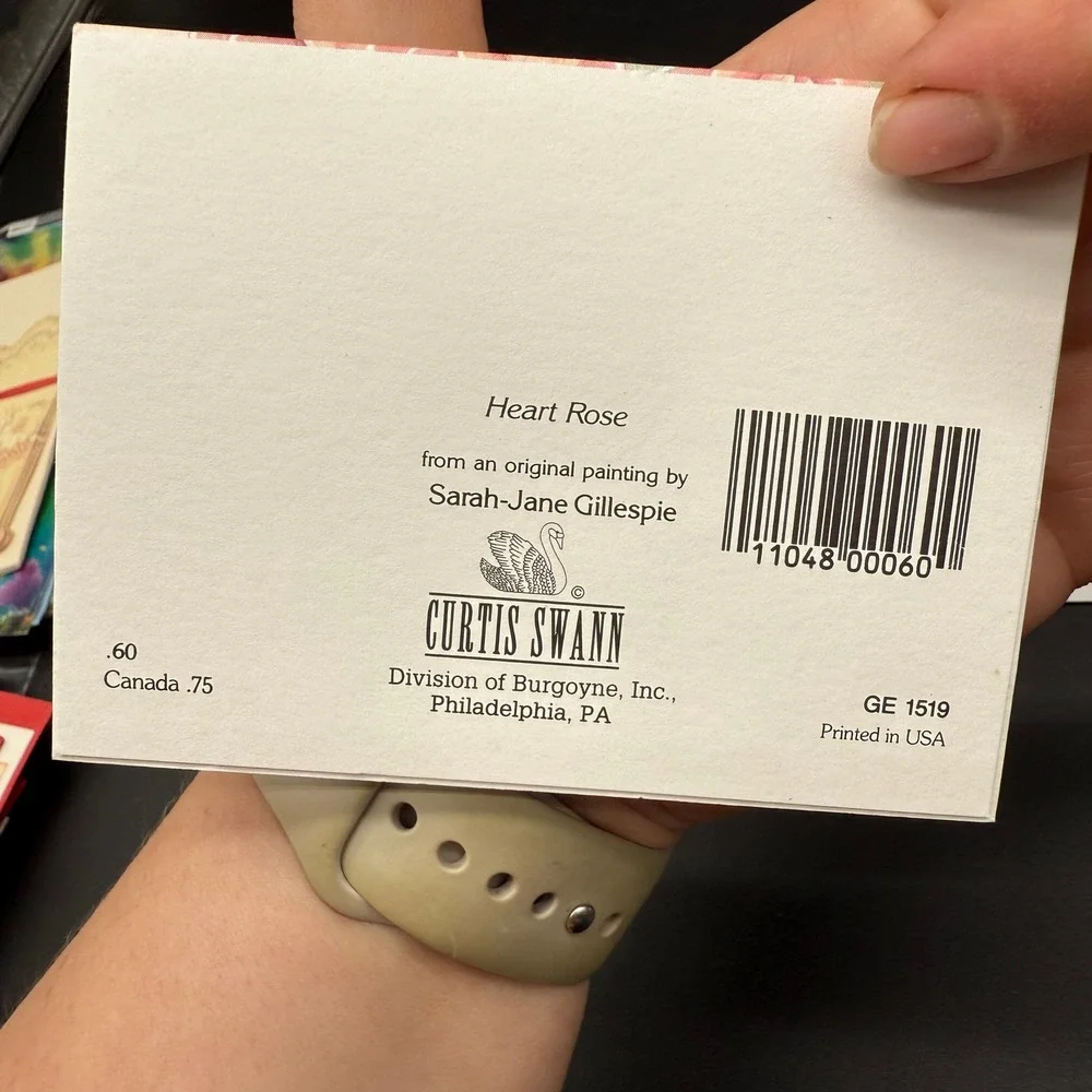 Vintage Embossed Botanical Notecard Heart Rose by Sarah-Jane Gillespie‎ 4